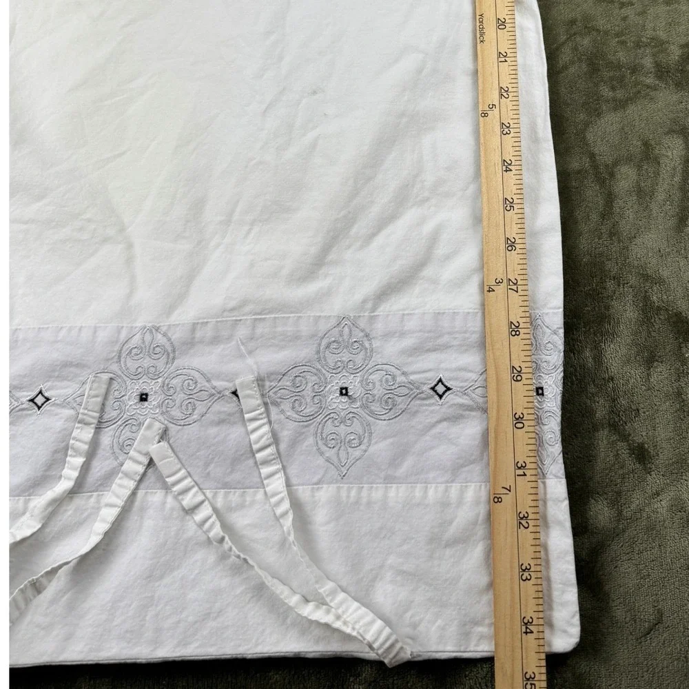 Nicole Miller Home White‎ Embroidered Medallion Side Tie Pillow Shams Set of 2